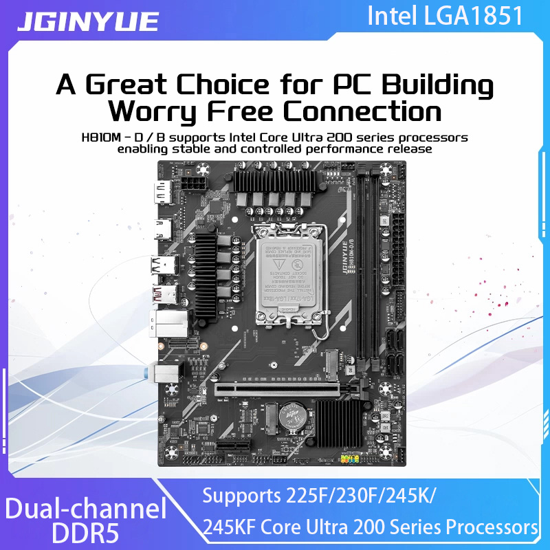 Ddr5 64Gb - Материнская плата JGINYUE H810 Intel LGA1851,