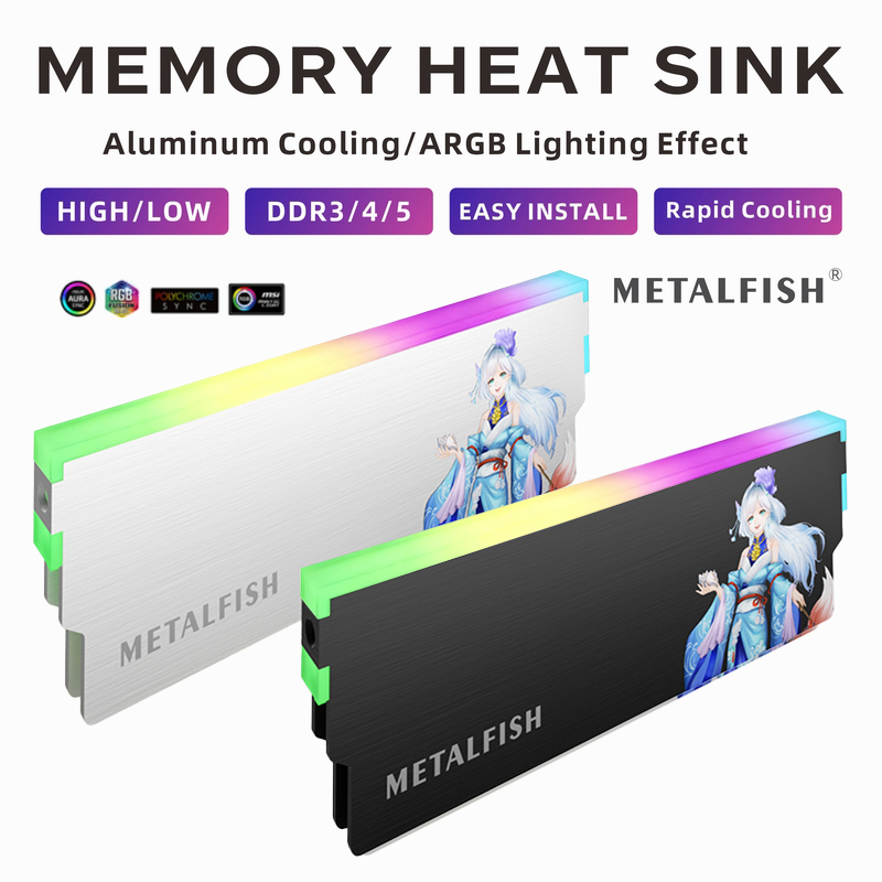 Ddr5 Memory - Радиатор METALFISH DRAM 5 В-3PIN ARGB